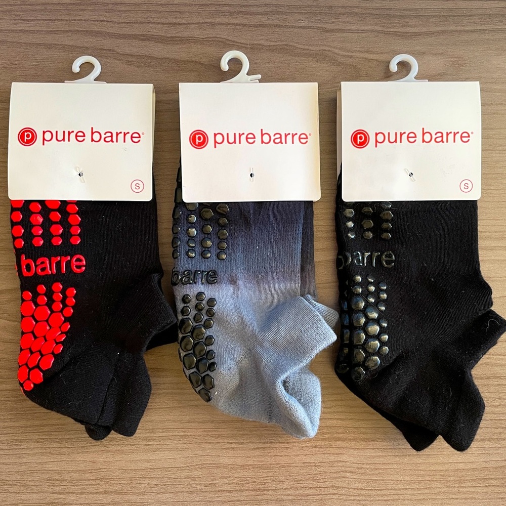 Pure Barre Sticky Socks (3) Pairs Size Small